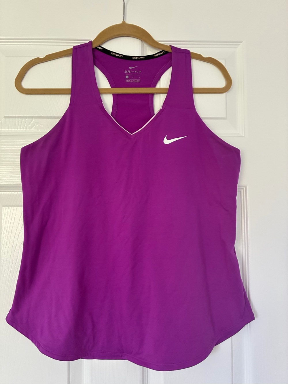 Nike Women's Magenta Dri-FIT V-Neck Racerback Tank